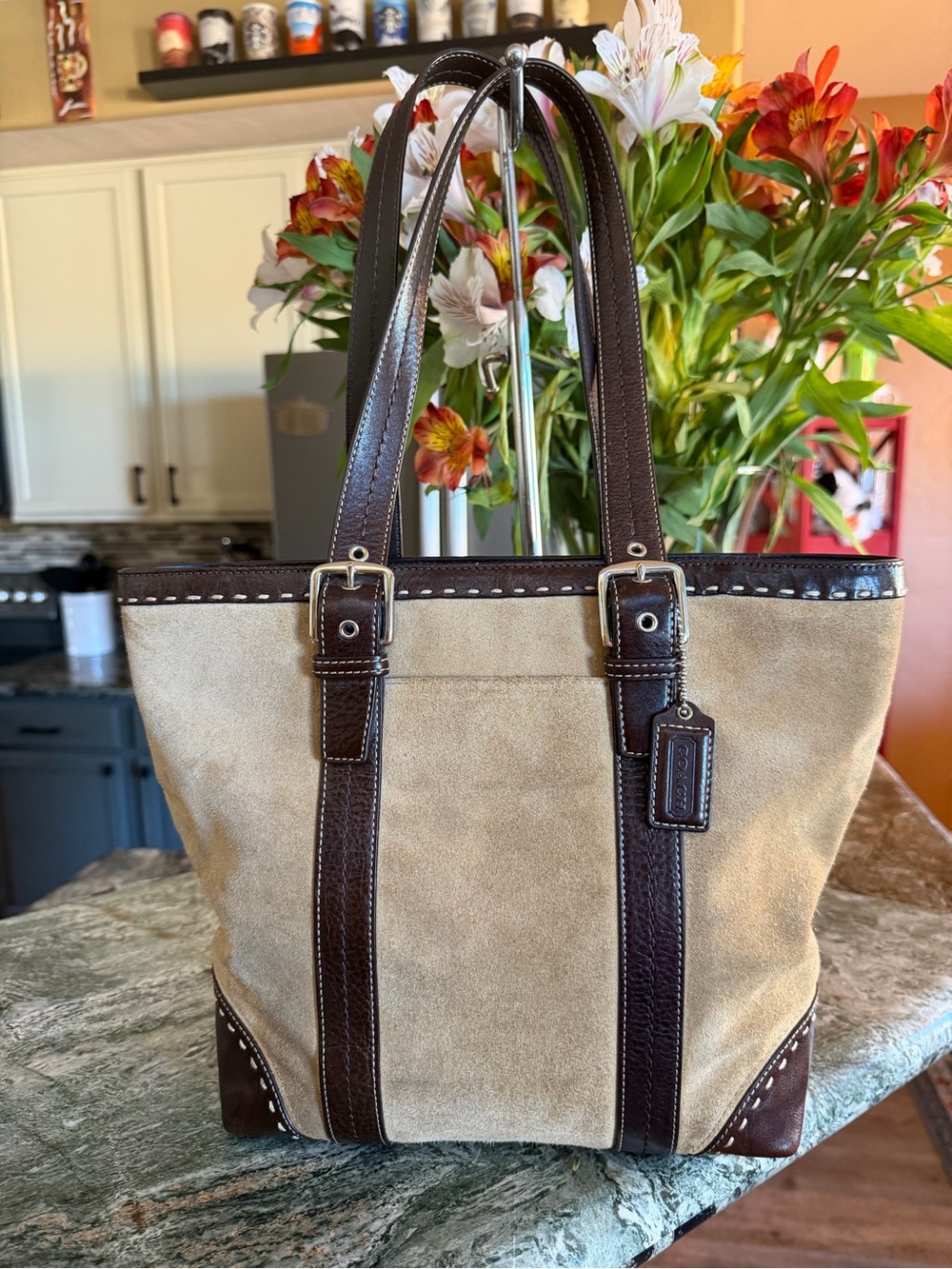 Coach Vintage Legacy Suede Tote